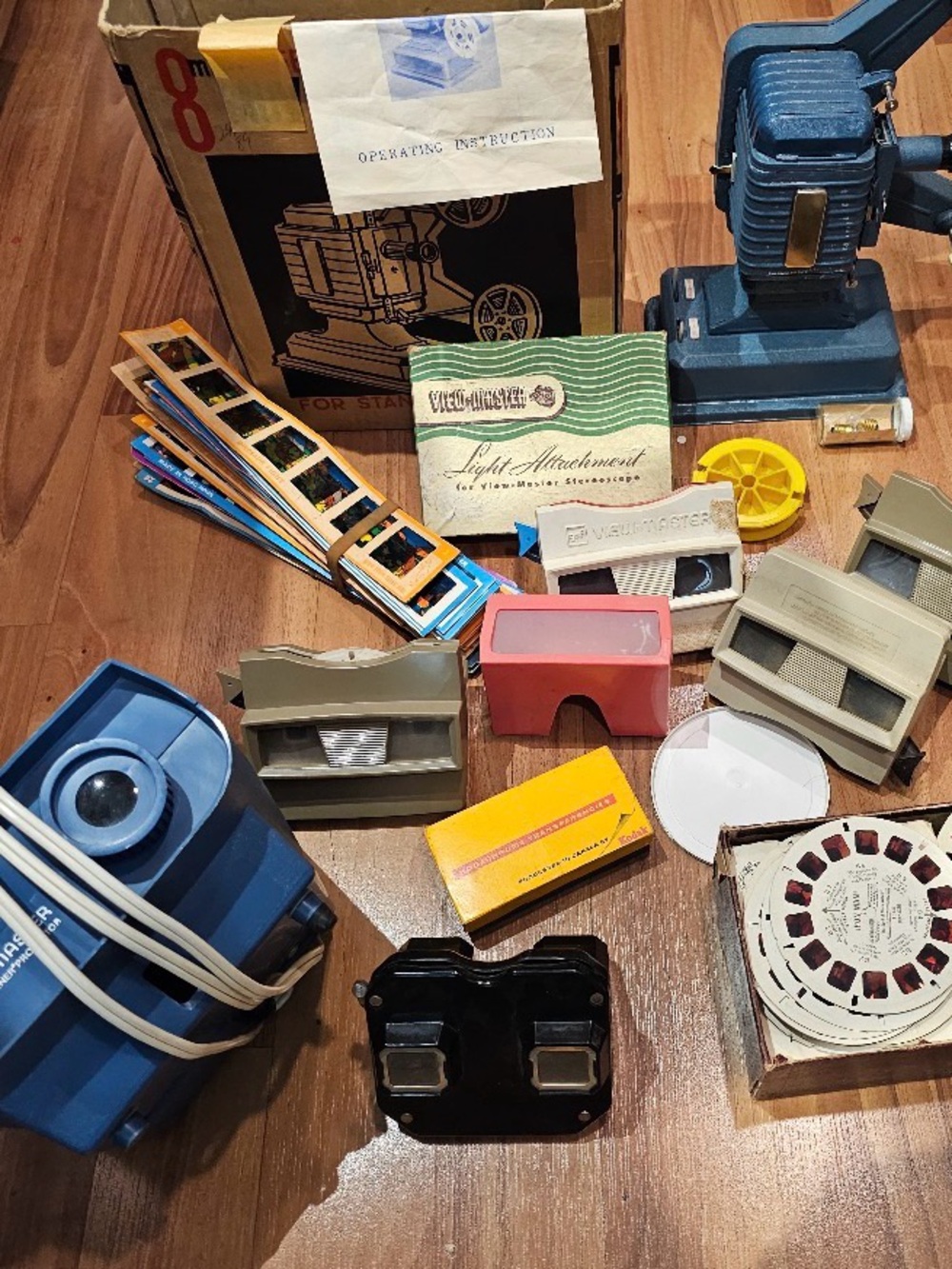 Vintage View-Master Projector Accessories with Reels and Slides -